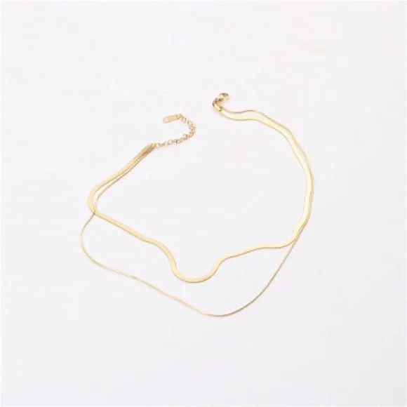 🍀Free with a min of $200 A beautiful snake link double necklace 2/$70 - Picture 2 of 5